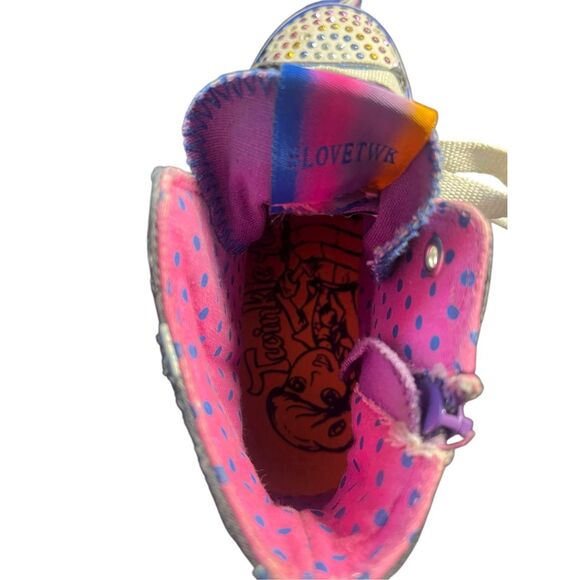 Skechers Girls Multicolor Twinkle Toes Light-Up Emoji High Top Sneakers Size 2 - Picture 9 of 15